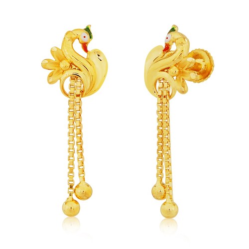 Teardrop Design Fancy Gold Drop Earrings