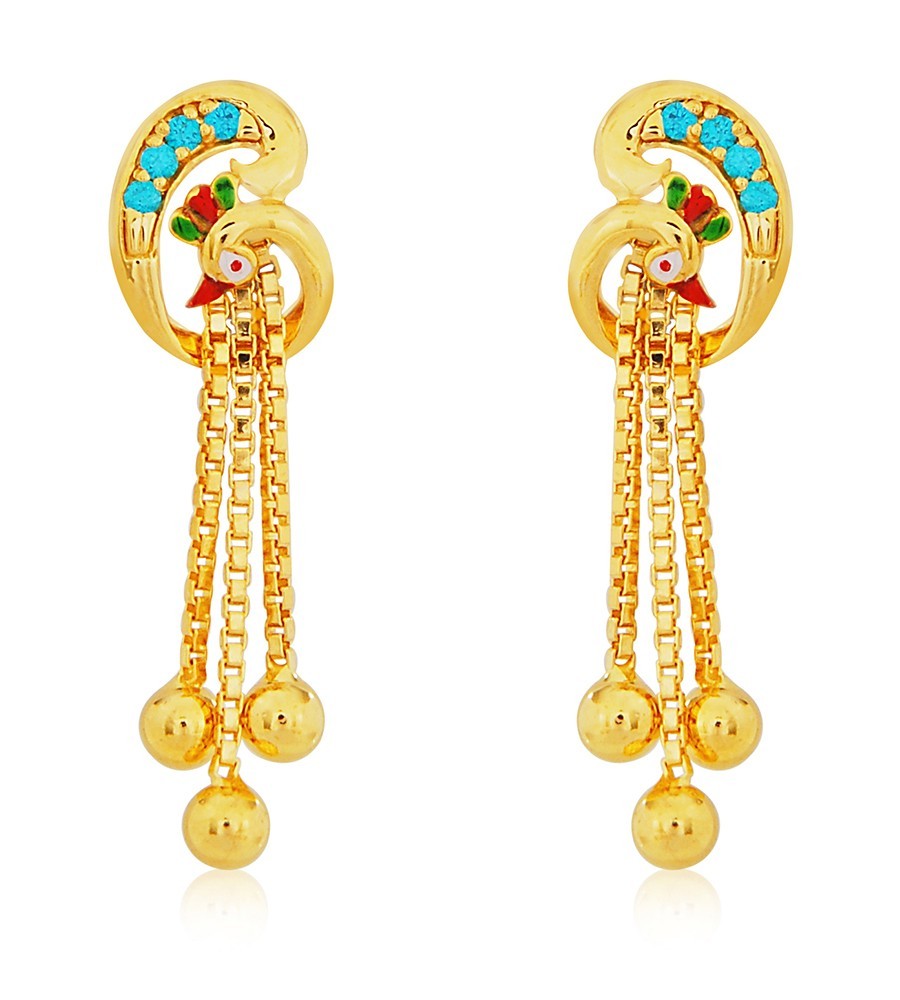 Peacock model earrings in on sale gold