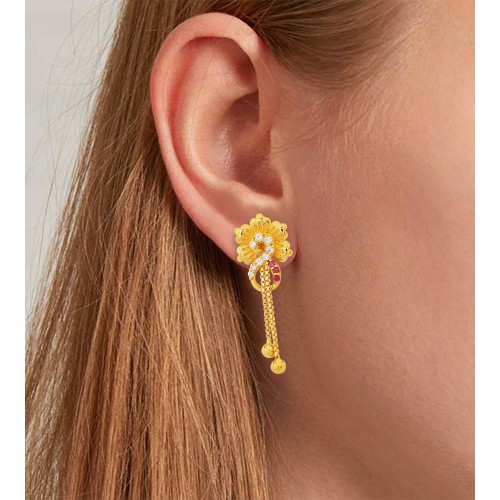 22K Yellow Real Gold Hoops & Earrings, Minimalist, Leaf, Dainty, Gift for  Her, Handmade, Hoop Earrings, Ballies, Huggies, Dangle Drop Hoops - Etsy