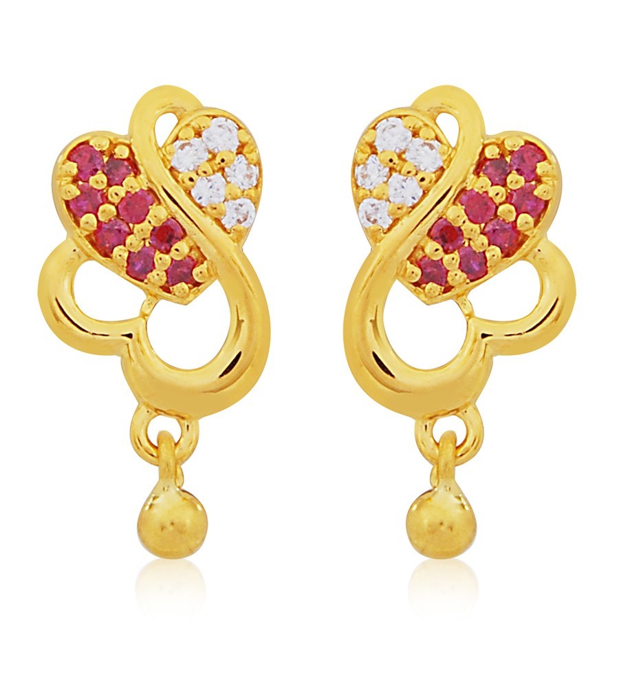 Twinning Heart Gold Drop Earrings | Jewelry Online Shopping | Gold ...