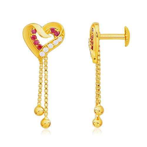 Heart shaped gold hot sale earring designs