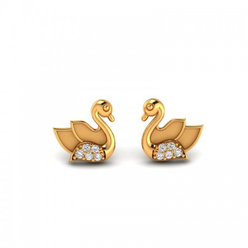 Daffy Duck Diamond Stud Earrings for Kids