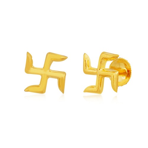 Gold swastik design on sale earring